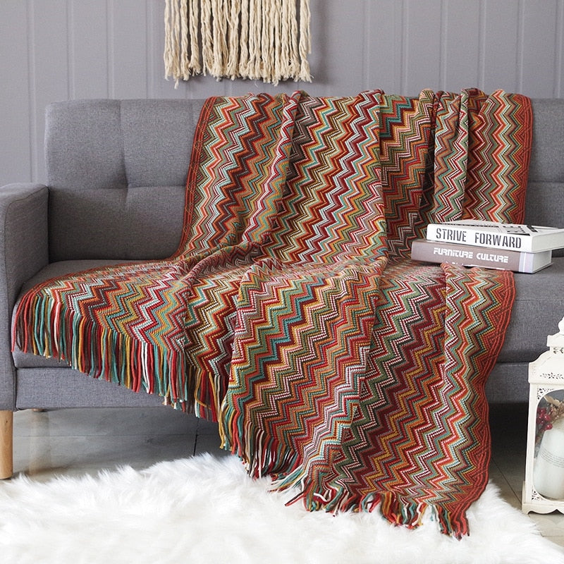 Bohemian Sofa Blanket For Living Room