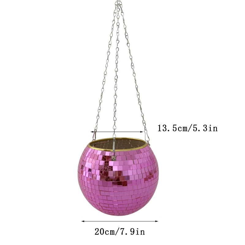 Disco Ball Hanging Flower Pot