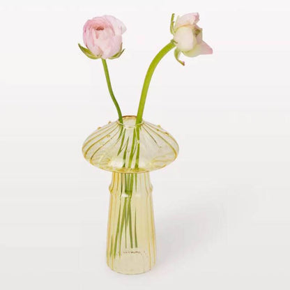 Glass Vase Mushroom Shaped Flower