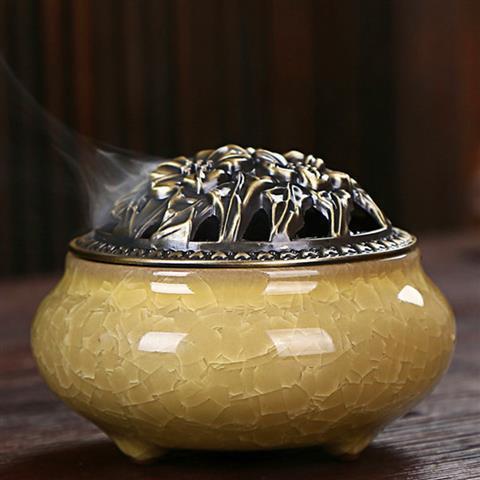 Ice Cracked Ceramic Incense Burner